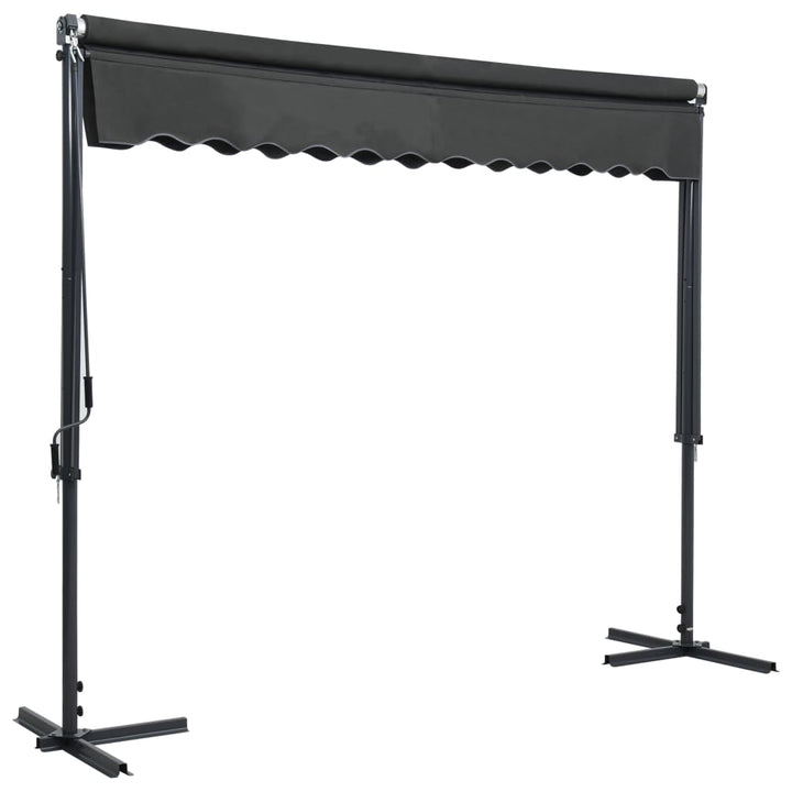 vidaXL Free Standing Awning Blue and White 300x300 cm Fabric and Steel