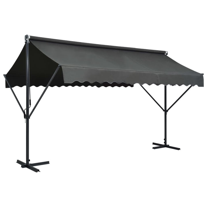 vidaXL Free Standing Awning Blue and White 300x300 cm Fabric and Steel