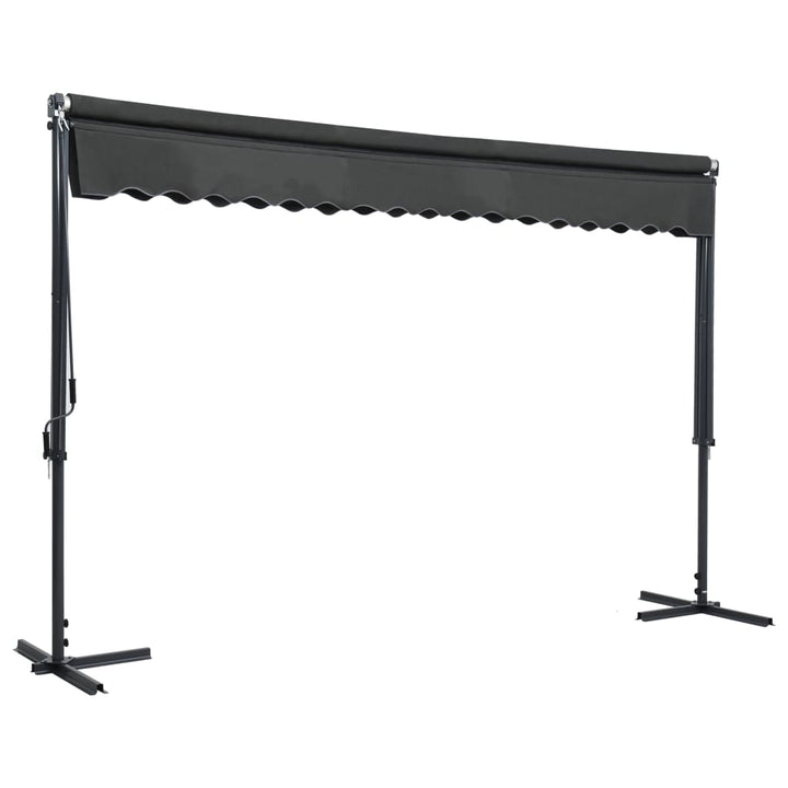 vidaXL Free Standing Awning Blue and White 300x300 cm Fabric and Steel