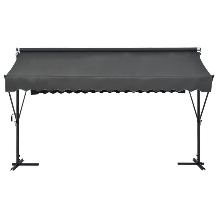 vidaXL Free Standing Awning Blue and White 300x300 cm Fabric and Steel