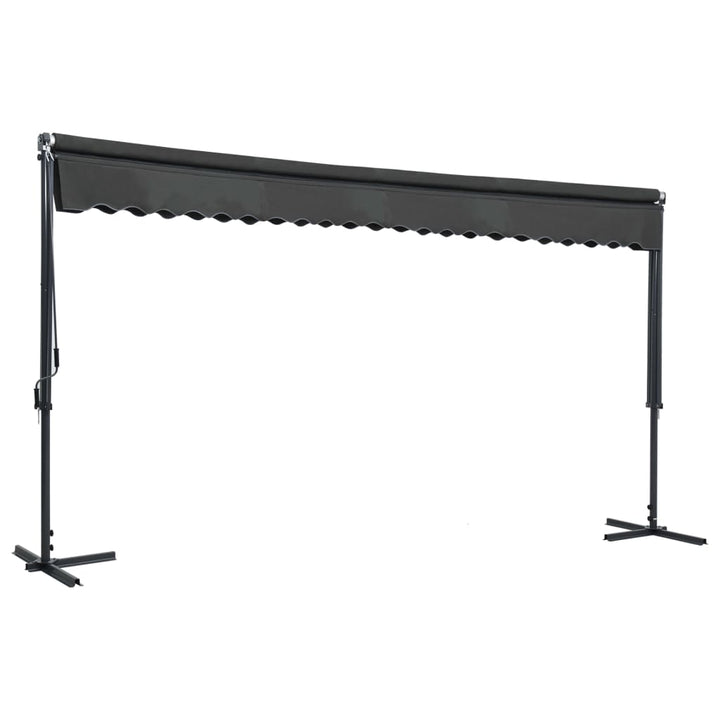 vidaXL Free Standing Awning Blue and White 300x300 cm Fabric and Steel