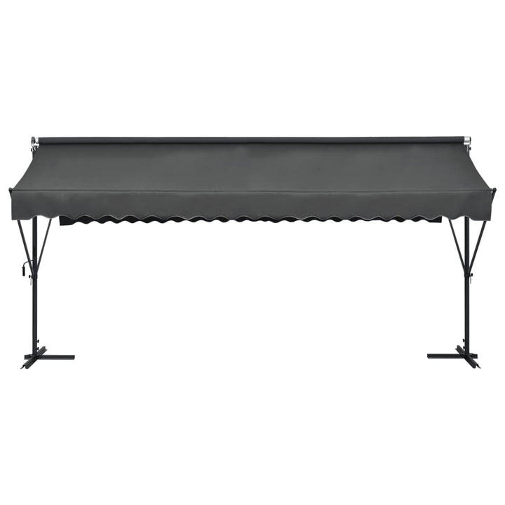 vidaXL Free Standing Awning Blue and White 300x300 cm Fabric and Steel