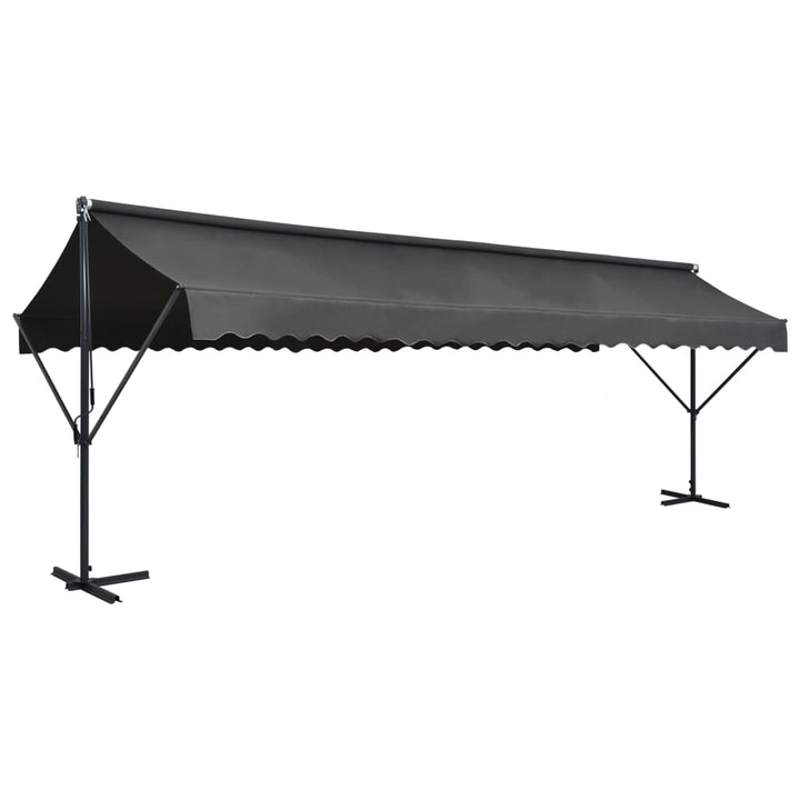vidaXL Free Standing Awning Blue and White 300x300 cm Fabric and Steel