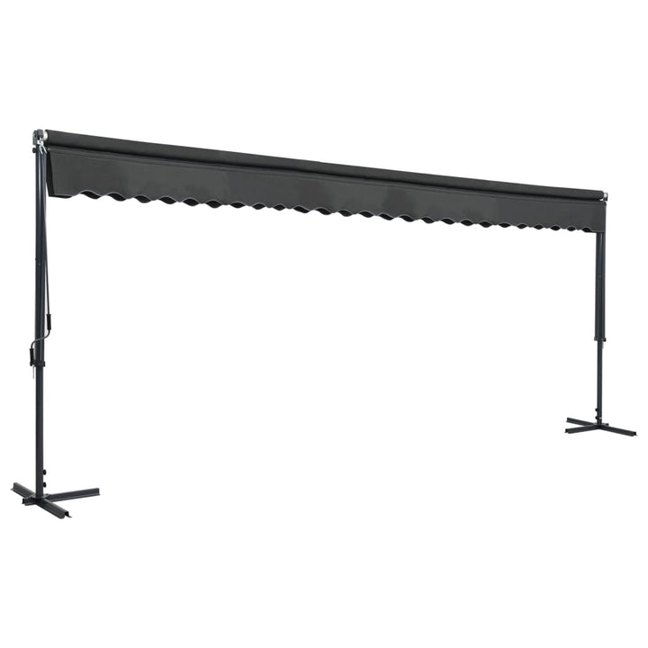 vidaXL Free Standing Awning Blue and White 300x300 cm Fabric and Steel