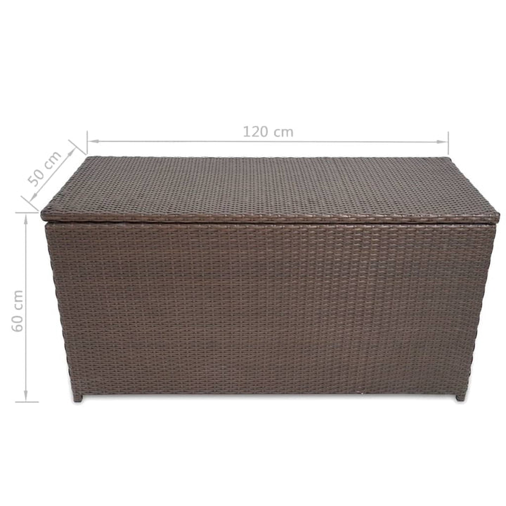 vidaXL Garden Storage Box Grey 120x50x60 cm Poly Rattan