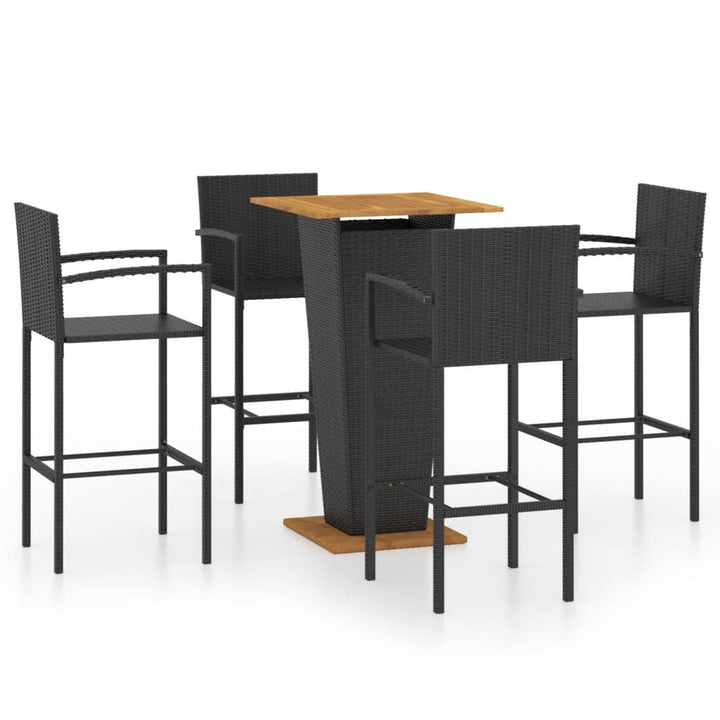vidaXL 3 Piece Garden Bar Set Black