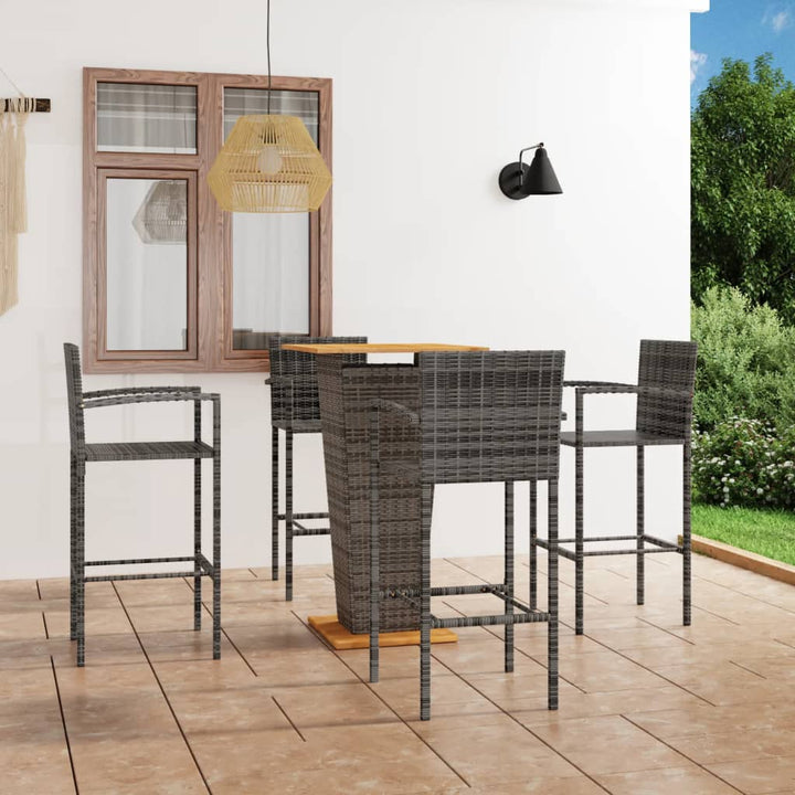 vidaXL 3 Piece Garden Bar Set Black