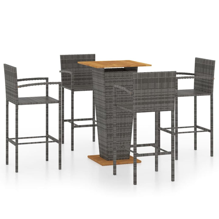 vidaXL 3 Piece Garden Bar Set Black