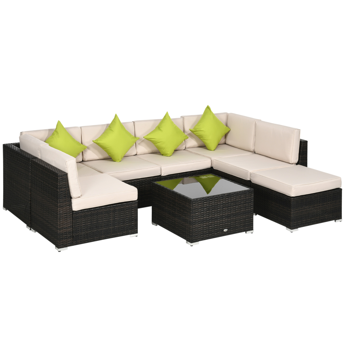 8 Pieces Patio Rattan Sofa Set Garden Furniture Set Outdoor