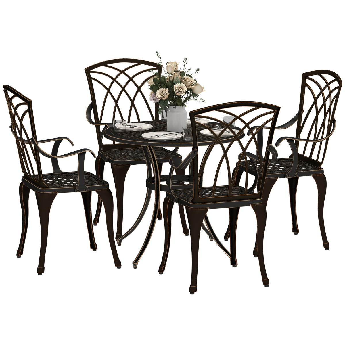 5 PCs Garden Dining Set Garden Furniture Set Tone