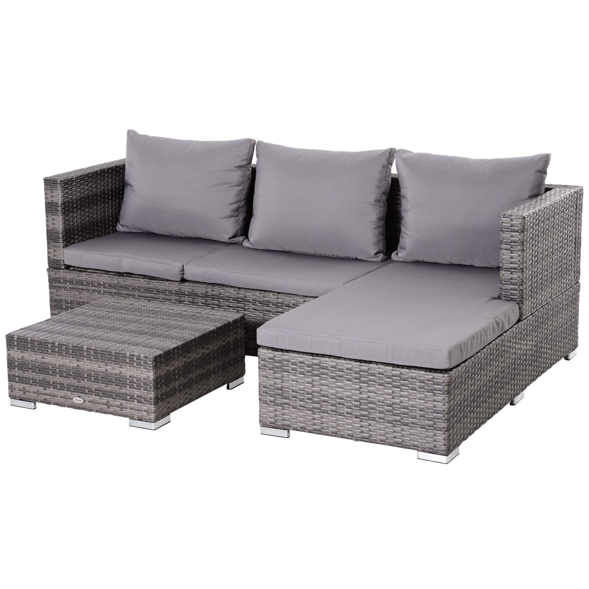 Rattan Garden Sofa Set Storage Table Wicker Patio Lounger 4 Seater