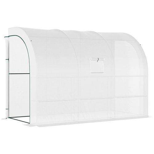 300 x 150 x 213 Plant Greenhouse Garden Nursery w/ Cover Window, White