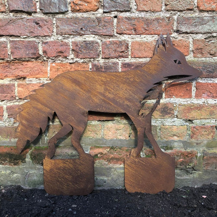 RUSTYETAL FOX Garden ornament decoration feature statue