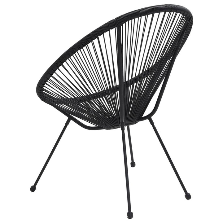 Gardenoon Chairs Rattan Black