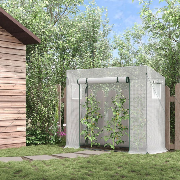 Outsunny Walk-in Garden Greenhouse Plant Warm House w/ Roll Up Door