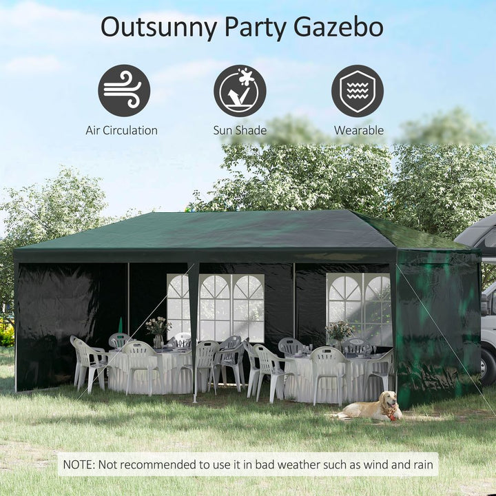 Outsunny Garden Gazeboarquee Canopy Party Tent Canopy Patio Green