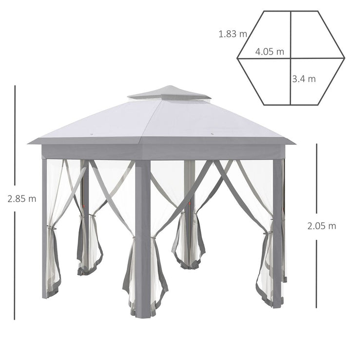 xm Pop Up Gazebo Hexagonal FoldableRoller Bag, Grey