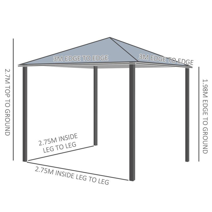 (m) Outdoor Gazebo Canopy Party Tent Aluminum Frame with Sidewalls