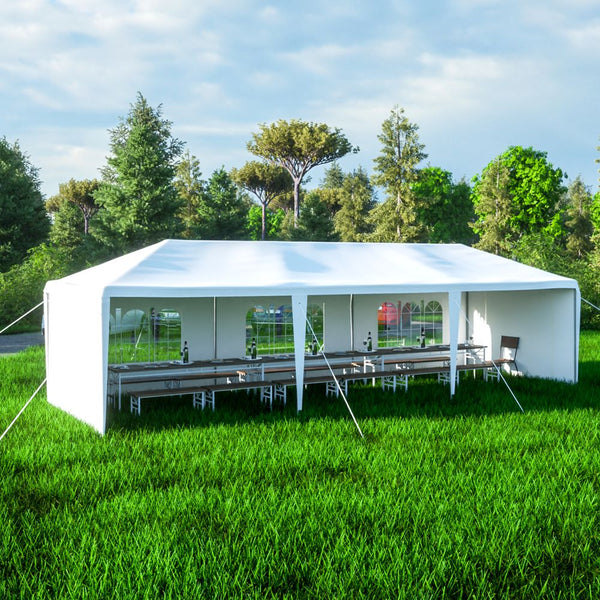  x ft Garden Party Event Tent for Gatheration, Outdoor Gazebo Shaded Pergola with Walls, White