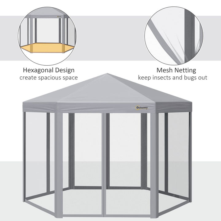 xm Pop Up Gazebo Hexagonal FoldableRoller Bag, Grey