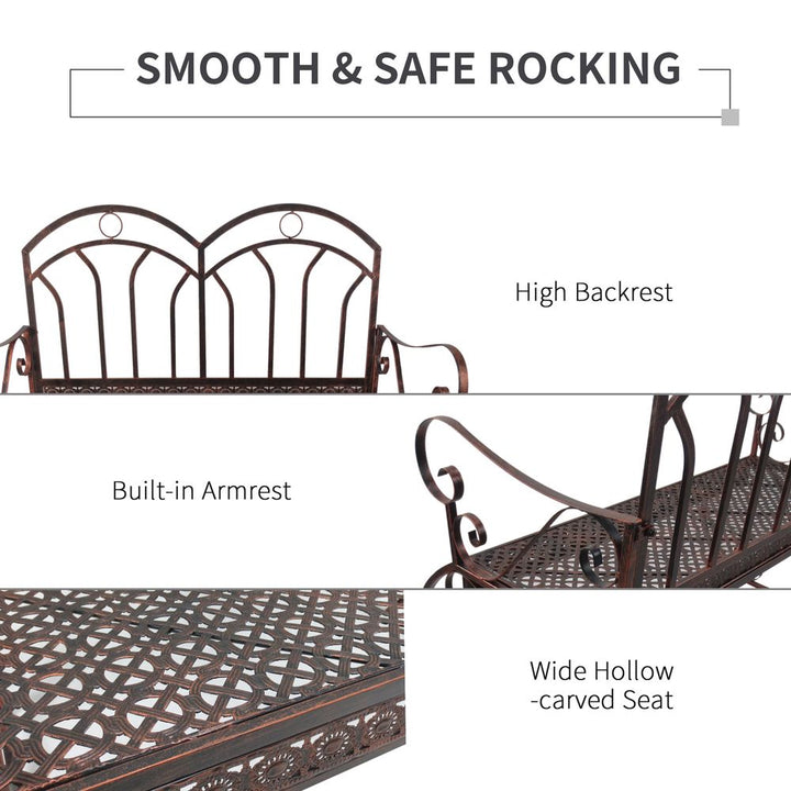 Rocking Chair Swing Bench Loveseatetal Bronze Garden Outdoor