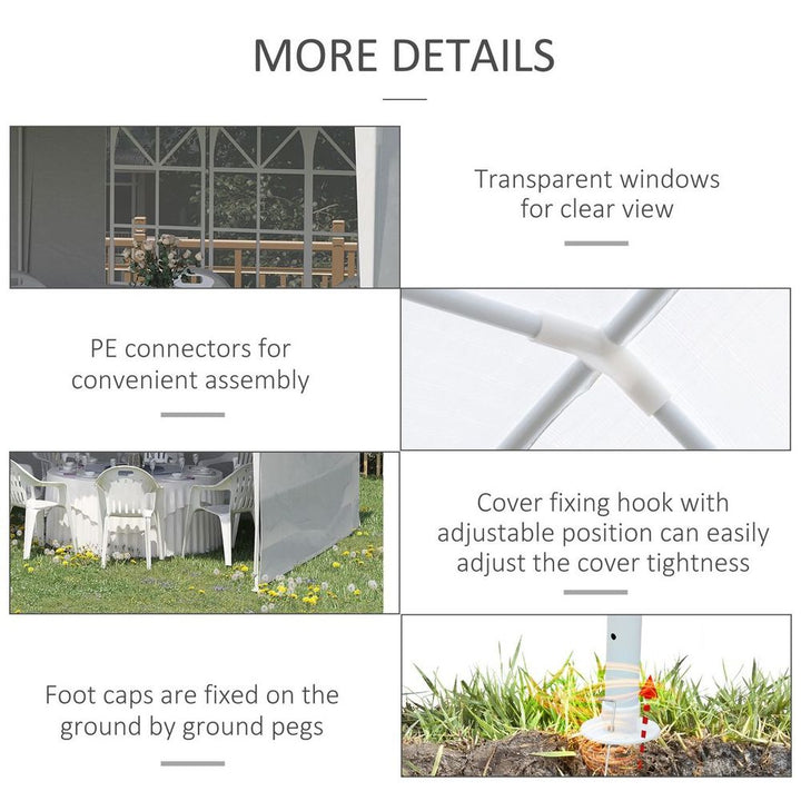  Garden Gazeboarquee Canopy Party Tent Canopy Patio White