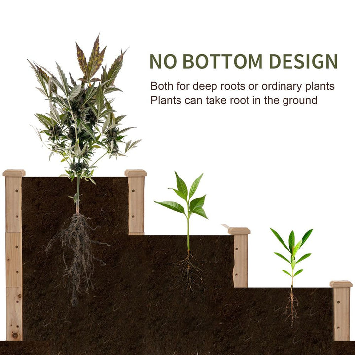 Wooden Raised Bed -Tier Planter Kit Elevated Plant Box 