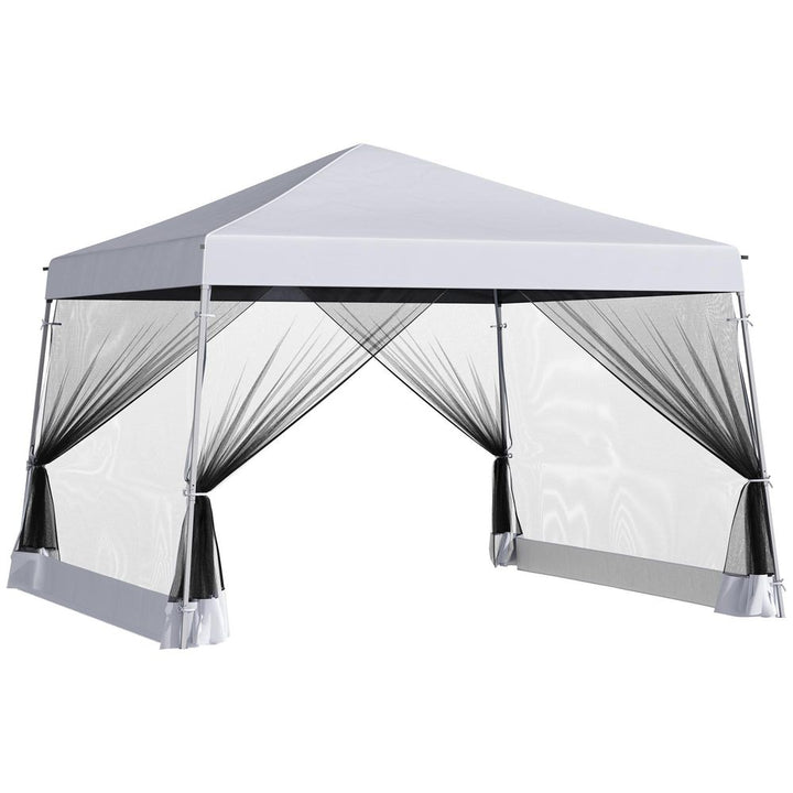 Outsunny .m x .m Pop Up Steel Frame Garden Gazebo White