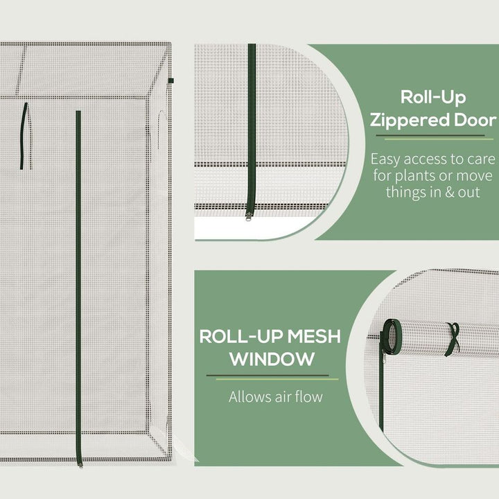 Outsunny Walk-in Garden Greenhouse Plant Warm House w/ Roll Up Door