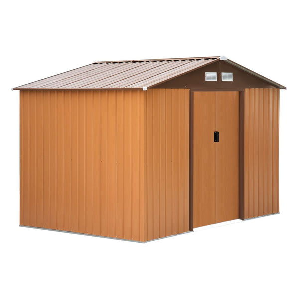x ftetal Shed Khaki Storage Large Yard Store Door Container