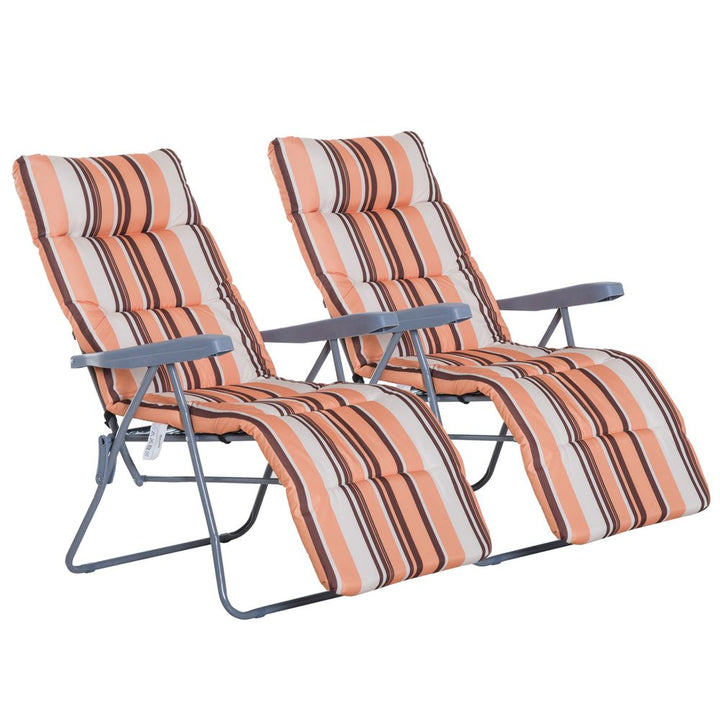  Outdoor Sun Recliners Loungers Foldingulti Position Relaxers Chair & Cushion