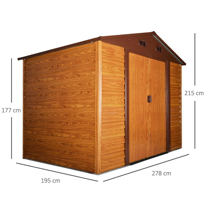 .x.ftetal Garden Shed House Tool Storage & Foundation & Ventilation Brown