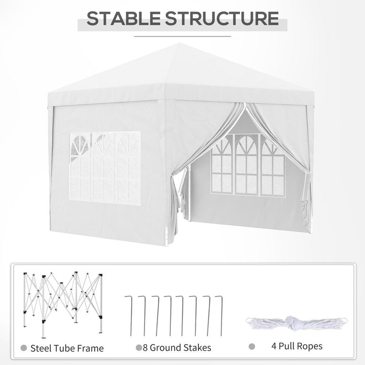 Outsunnyxm Pop Up Gazebo Party Tent Canopyarquee with Storage Bag White
