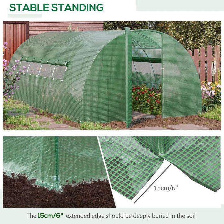  x Reinforced Walk-in Polytunnel Garden Greenhouse Steel Frame
