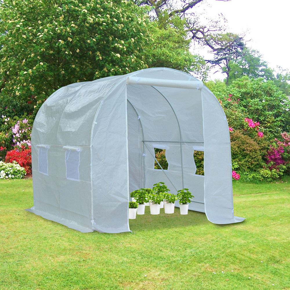 Large Galvanized Steel Frame Outdoor Walk Poly Tunnel Garden Greenhouse