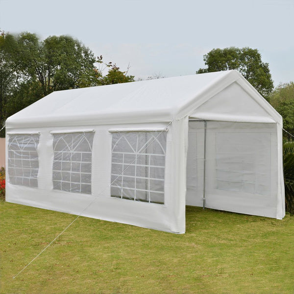  x Car Tent Outdoor Car Canopy Shelter Water-Resistant Sidewall White
