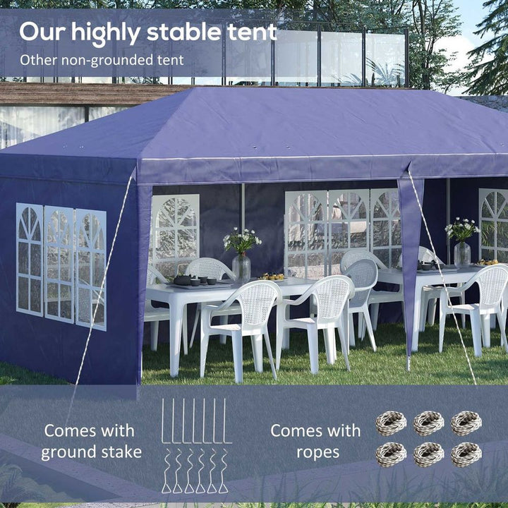  x Heavy Duty Gazeboarquee Party Tent with Storage Bag Blue