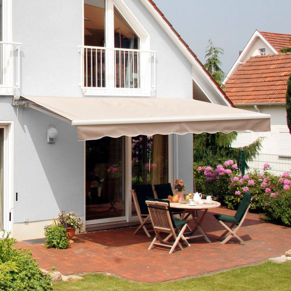 Manual Retractable Sun Shade Patio Awning Outdoor Deck Canopy Shelter, .mxm