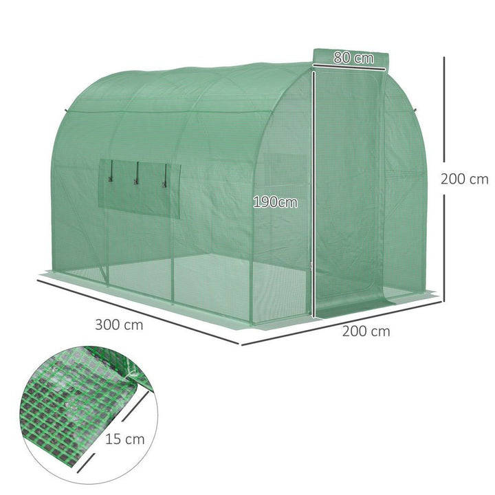 Outsunny x Reinforced Walk-in Polytunnel Garden Greenhouse Steel Frame