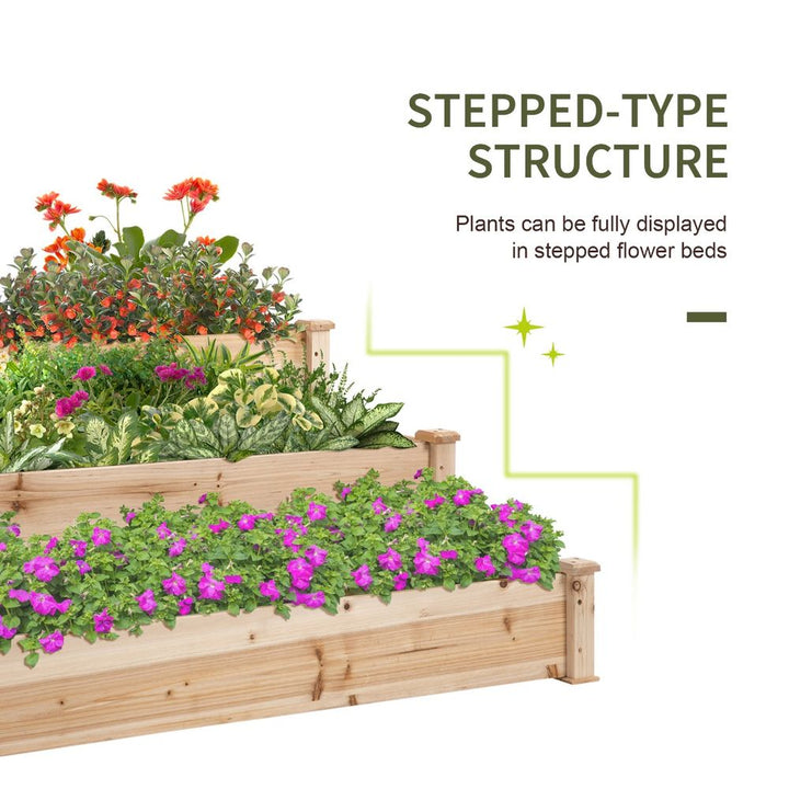 Wooden Raised Bed -Tier Planter Kit Elevated Plant Box 