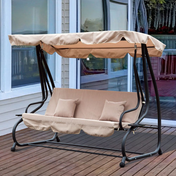  Seater Garden Swing Chair Convertible Chair Bench Garden Hammock