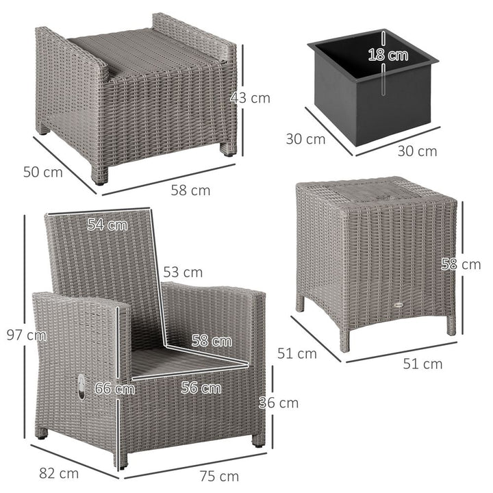  Seater Outdoor PE Rattan Patio Furniture TableOlefin Cushion