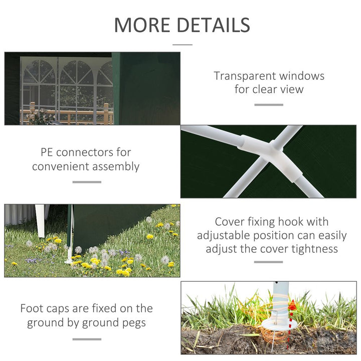 Outsunny Garden Gazeboarquee Canopy Party Tent Canopy Patio Green