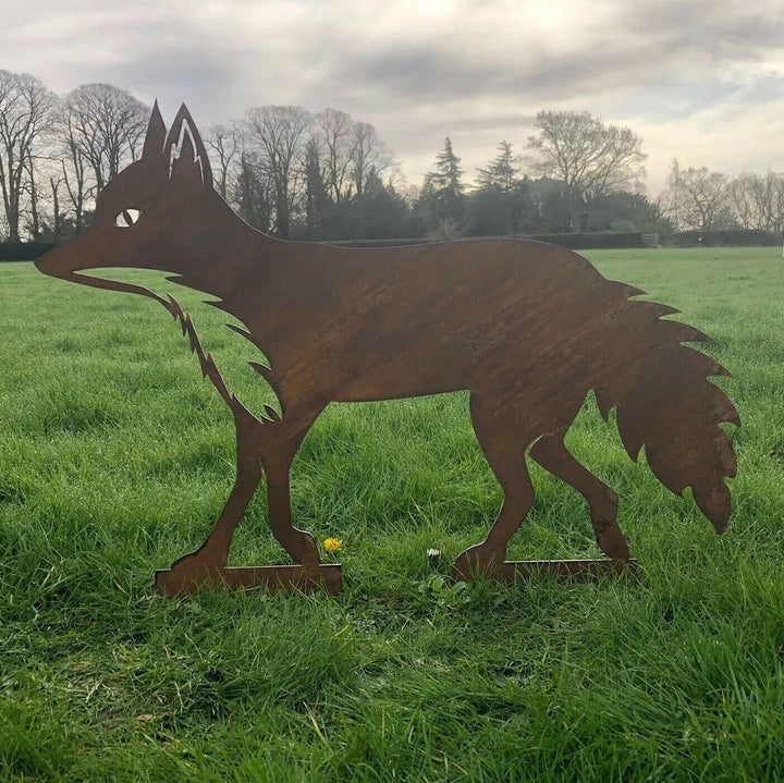 RUSTYETAL FOX Garden ornament decoration feature statue