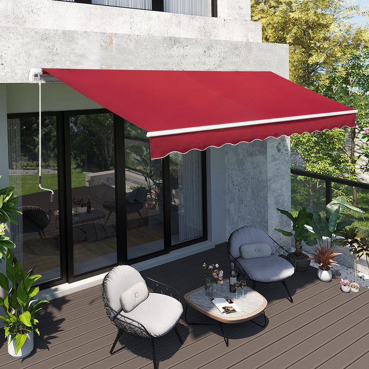 x.m Retractableanual Awning Window Door SunShade Canopy & Crank Handle