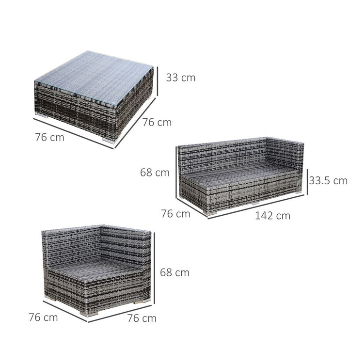 Rattan Set, PC-Grey