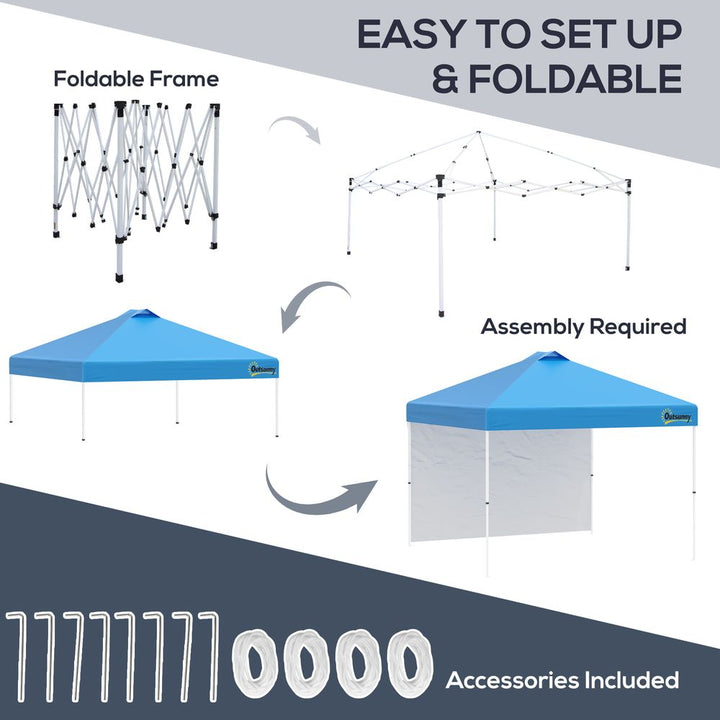 xM Pop Up Gazebo Tent with Sidewall, Roller Bag, Blue