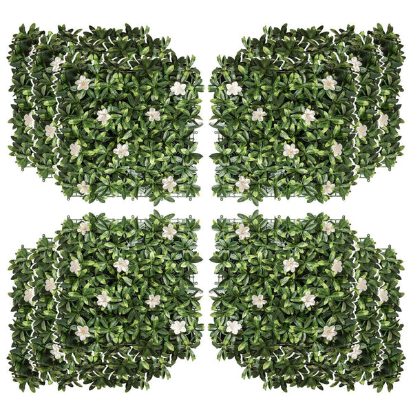  Artificial Boxwood Panel Faux Rhododendron Greenery Backdrop Outsunny