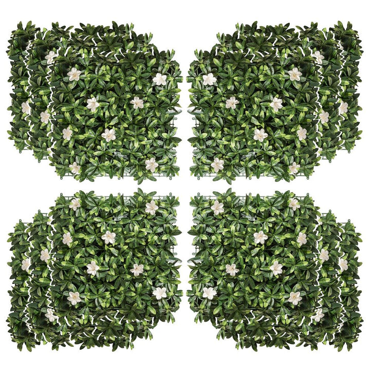  Artificial Boxwood Panel Faux Rhododendron Greenery Backdrop Outsunny