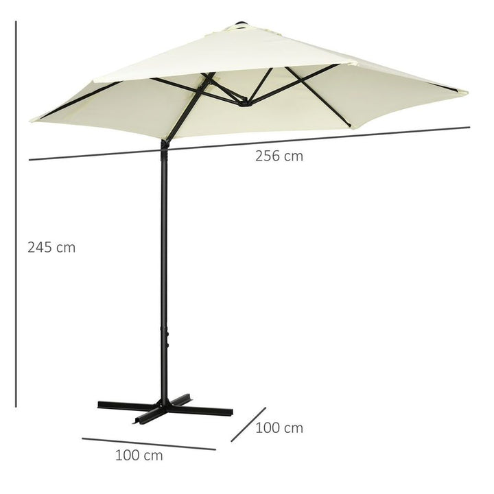 .M Garden Cantilever Parasol W/ Rotation and Cross Base, Beige